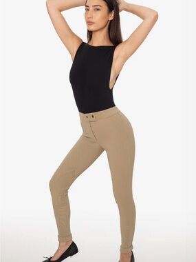 American Apparel Tan High-Waist Riding Leggings